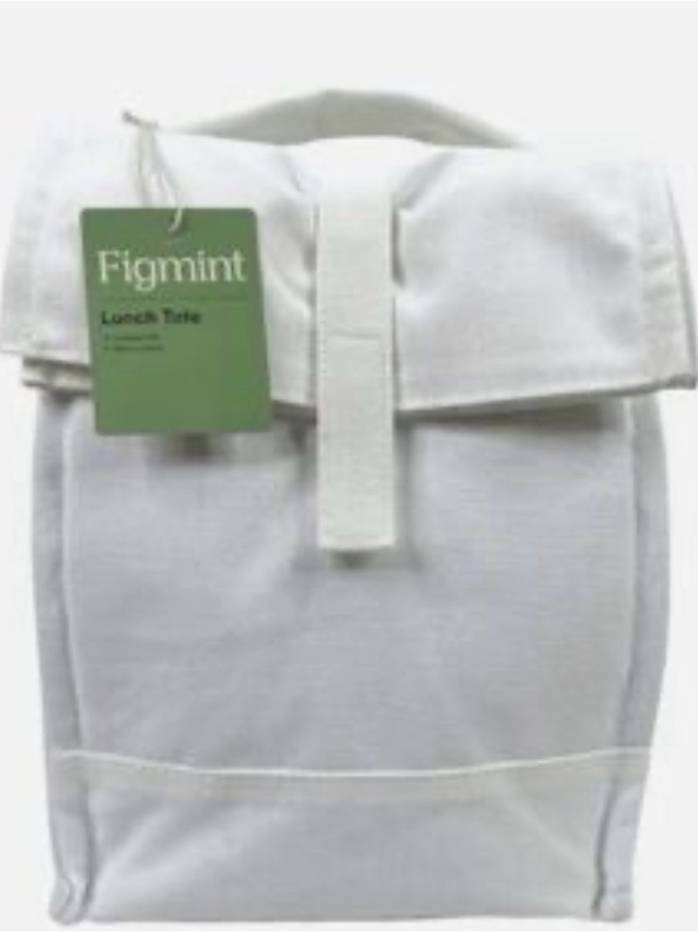 FIGMINT NWT White/Off-White Cotton Canvas Lunch Tote Bag